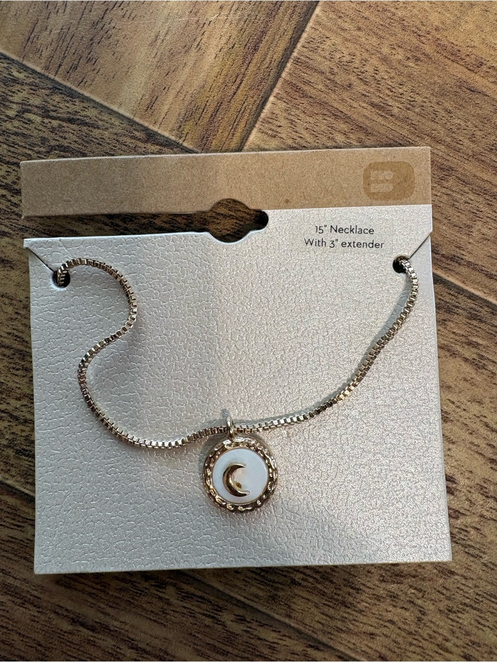 Gold-Tone Crescent Moon Pendant Necklace